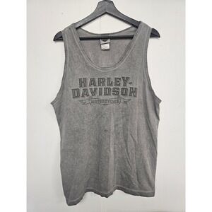 Harley-Davidson‎ Shirt Mens Large Gray Sleeveless Tank Skull Graphic Motorcycle